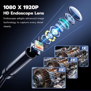 HD Borescope Camera 16ft Waterproof Snake Inspection Tool 2.8″ LCD