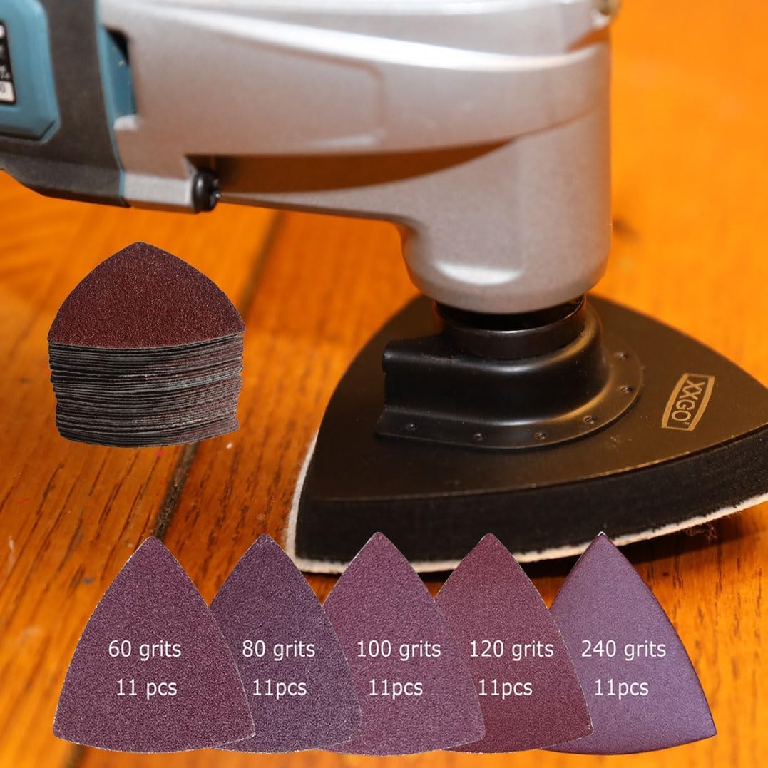 XXGO 55pc Triangular Sanding Pads 80mm Multi-Grit Oscillating Tool XG5501 3 XXGO 55pc Triangular Sanding Pads 80mm Multi-Grit Oscillating Tool
XG5501 - Image 3