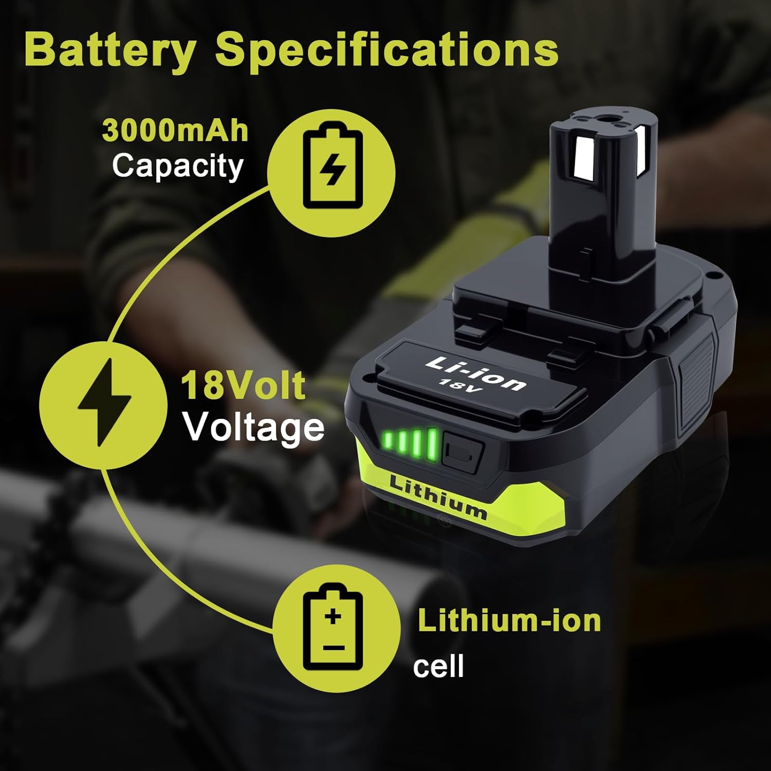 Versatile 18V Battery Replacement: Power Your Ryobi Tools! 3 Versatile 18V Battery Replacement: Power Your Ryobi Tools! - Image 3