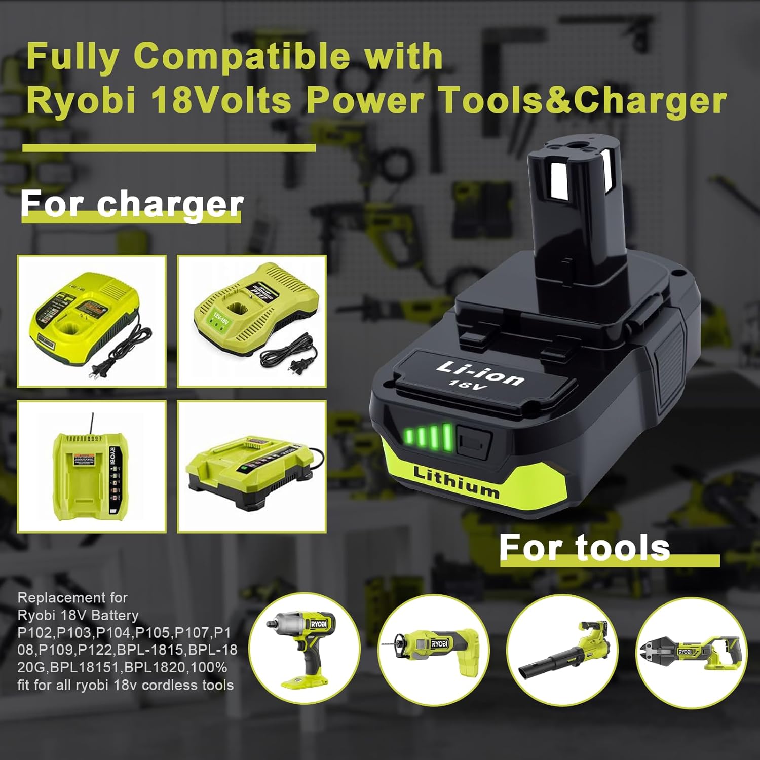 Versatile 18V Battery Replacement: Power Your Ryobi Tools! 4 Versatile 18V Battery Replacement: Power Your Ryobi Tools! - Image 4