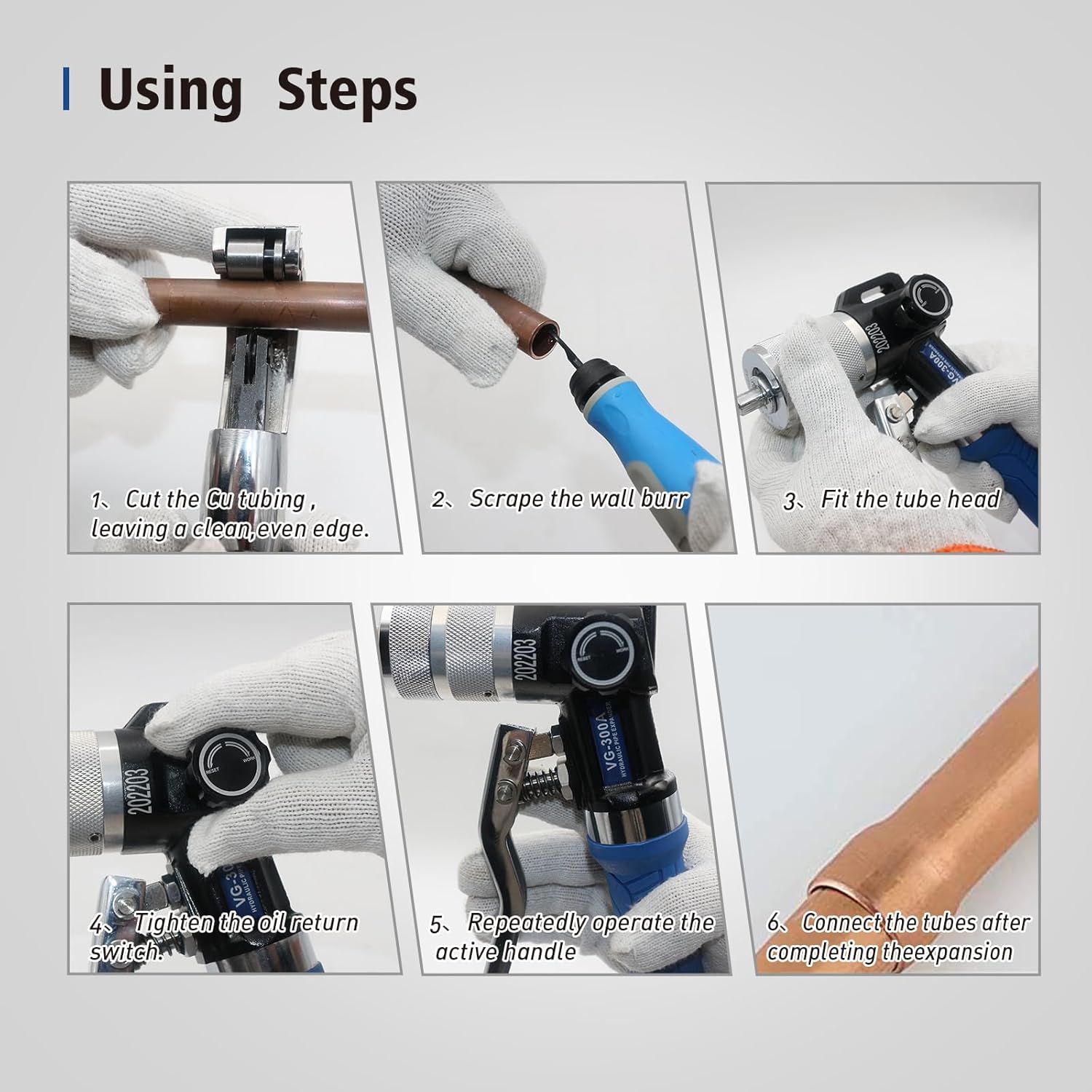 BANCHEE Hydraulic Tube Expander Kit 3/8-1 1/8 Inch 7 Head Swaging Tool 7 BANCHEE Hydraulic Tube Expander Kit 3/8-1 1/8 Inch 7 Head Swaging Tool - Image 7
