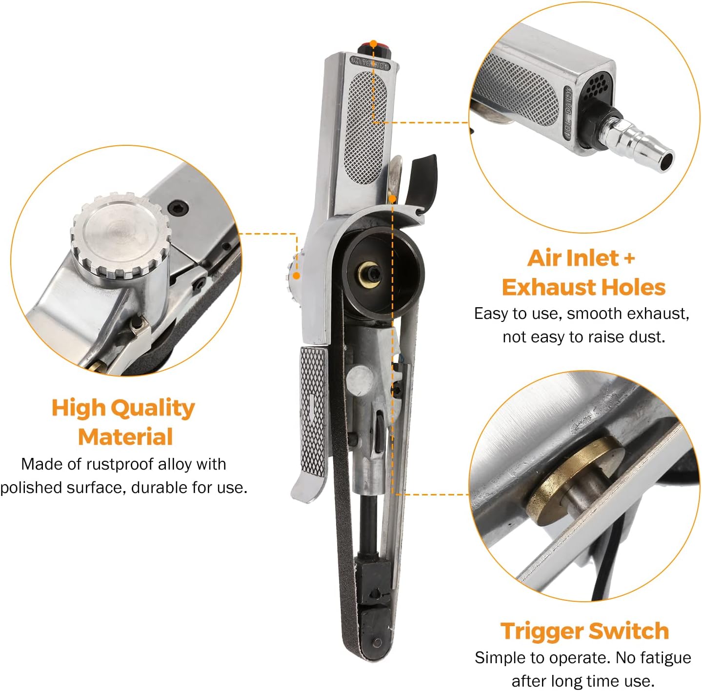 BEAMNOVA 20mm Mini Air Belt Sander with 3 Belts for Wood Metal 3 BEAMNOVA 20mm Mini Air Belt Sander with 3 Belts for Wood Metal - Image 3