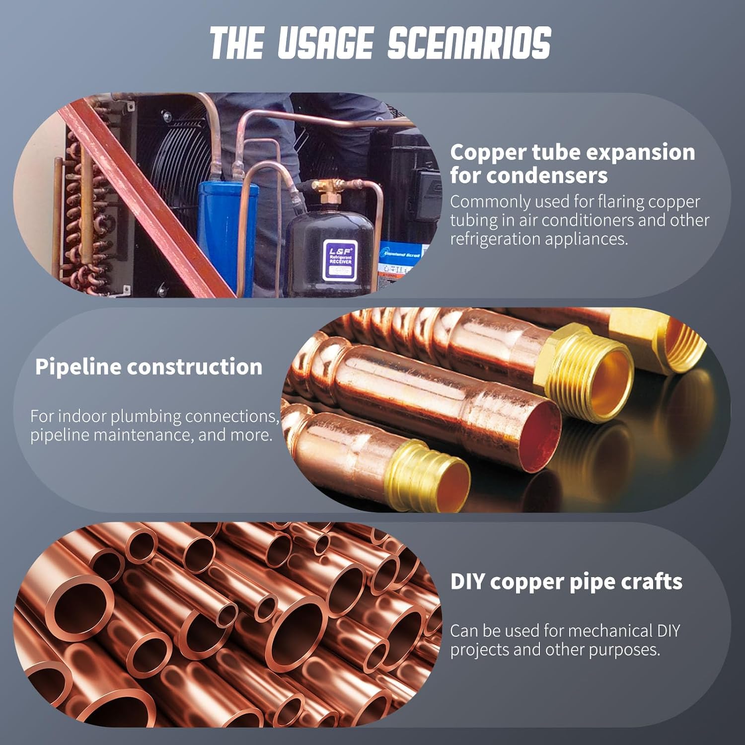 Tube Flaring Tool Kit 3-IN-1 HVAC Refrigeration Copper Pipe 1/4-3/4" 7 Tube Flaring Tool Kit 3-IN-1 HVAC Refrigeration Copper Pipe 1/4-3/4" - Image 7