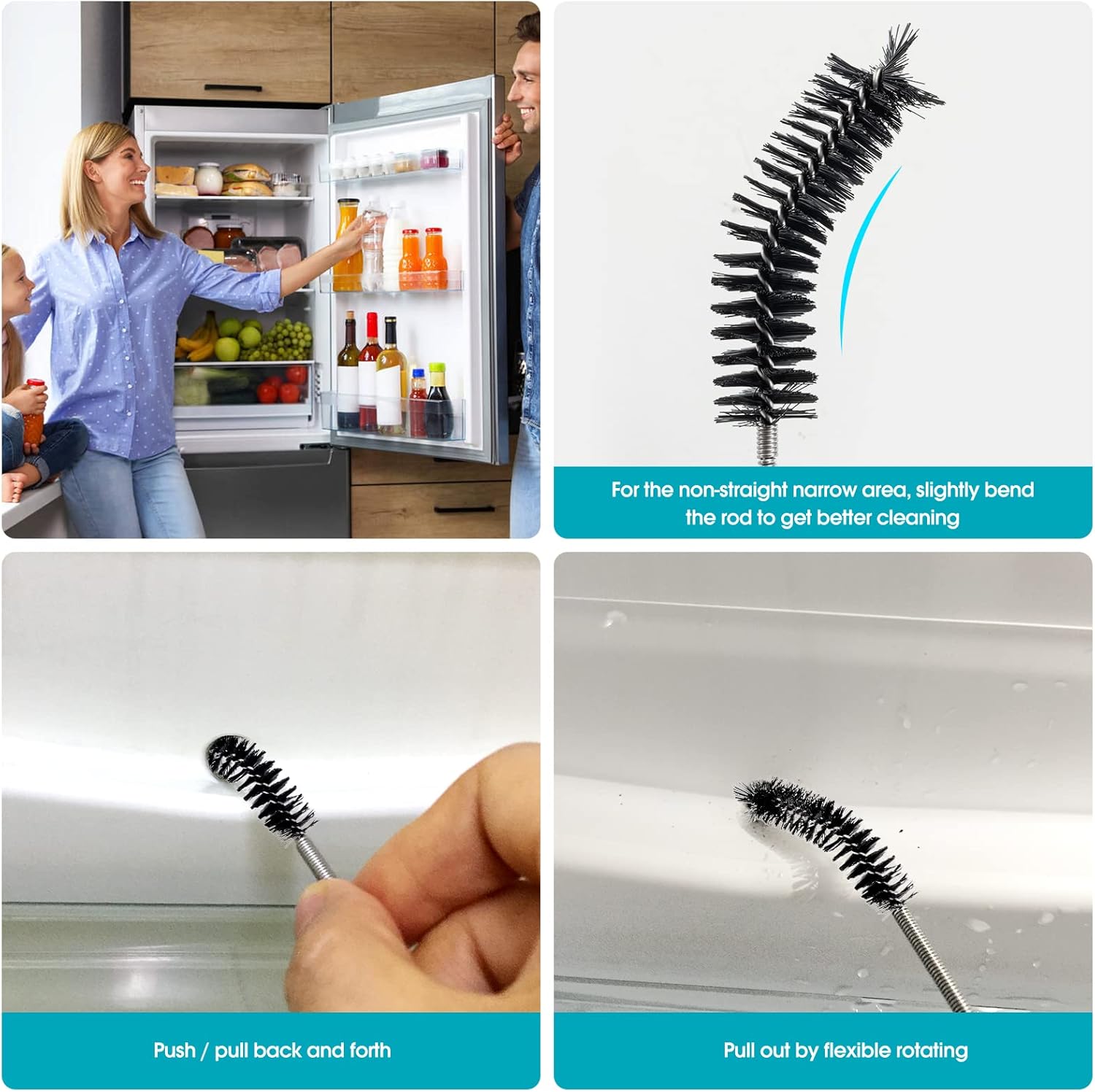 Flexible Drain Pipe Cleaning Brush for Hoses and Tubes Black 3 Flexible Drain Pipe Cleaning Brush for Hoses and Tubes Black - Image 3