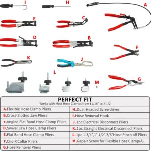 DPTOOL 15pc Hose Clamp Pliers Set Automotive Coolant Radiator Tool Kit