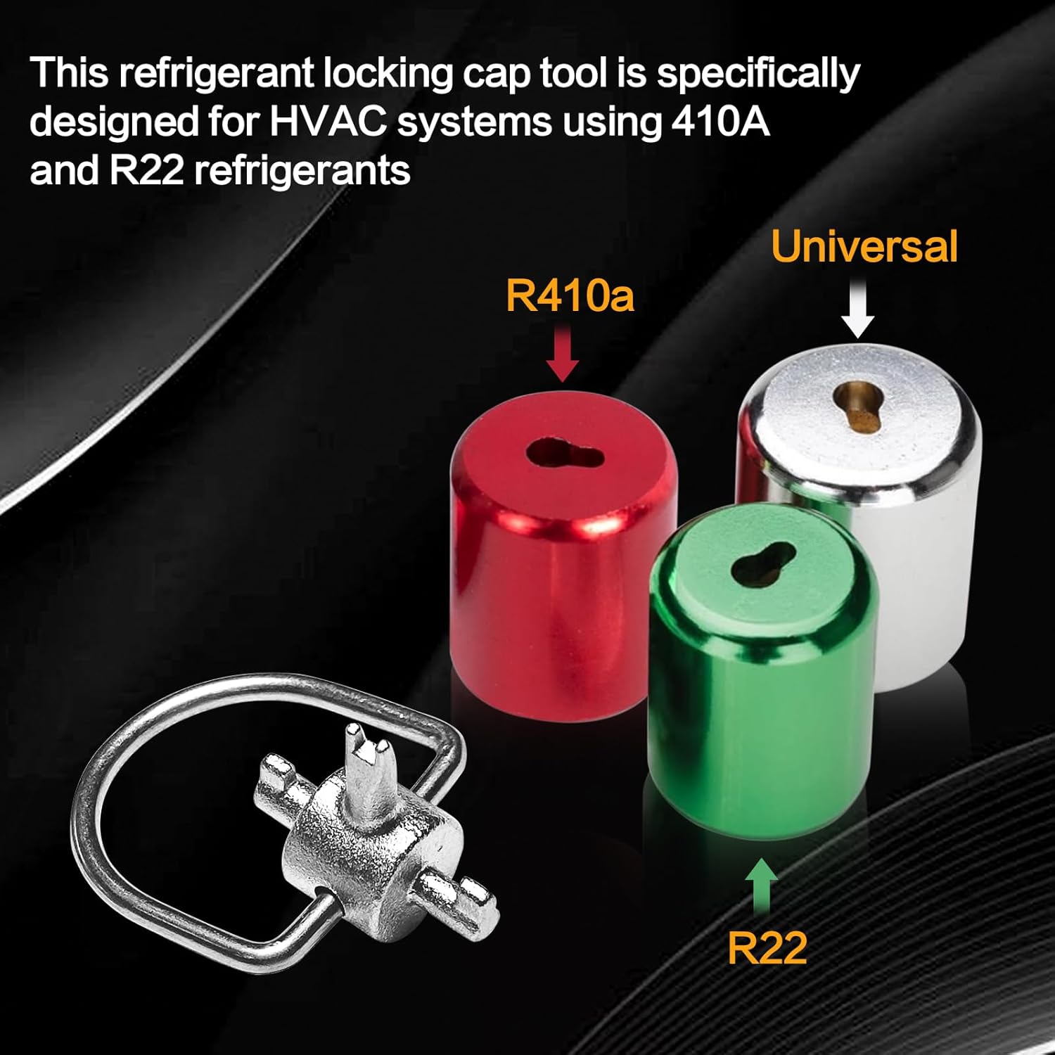 HVAC Refrigerant Locking Cap Key Tool for 410A R22 AC Repair (68 characters) 5 HVAC Refrigerant Locking Cap Key Tool for 410A R22 AC Repair
(68 characters) - Image 5