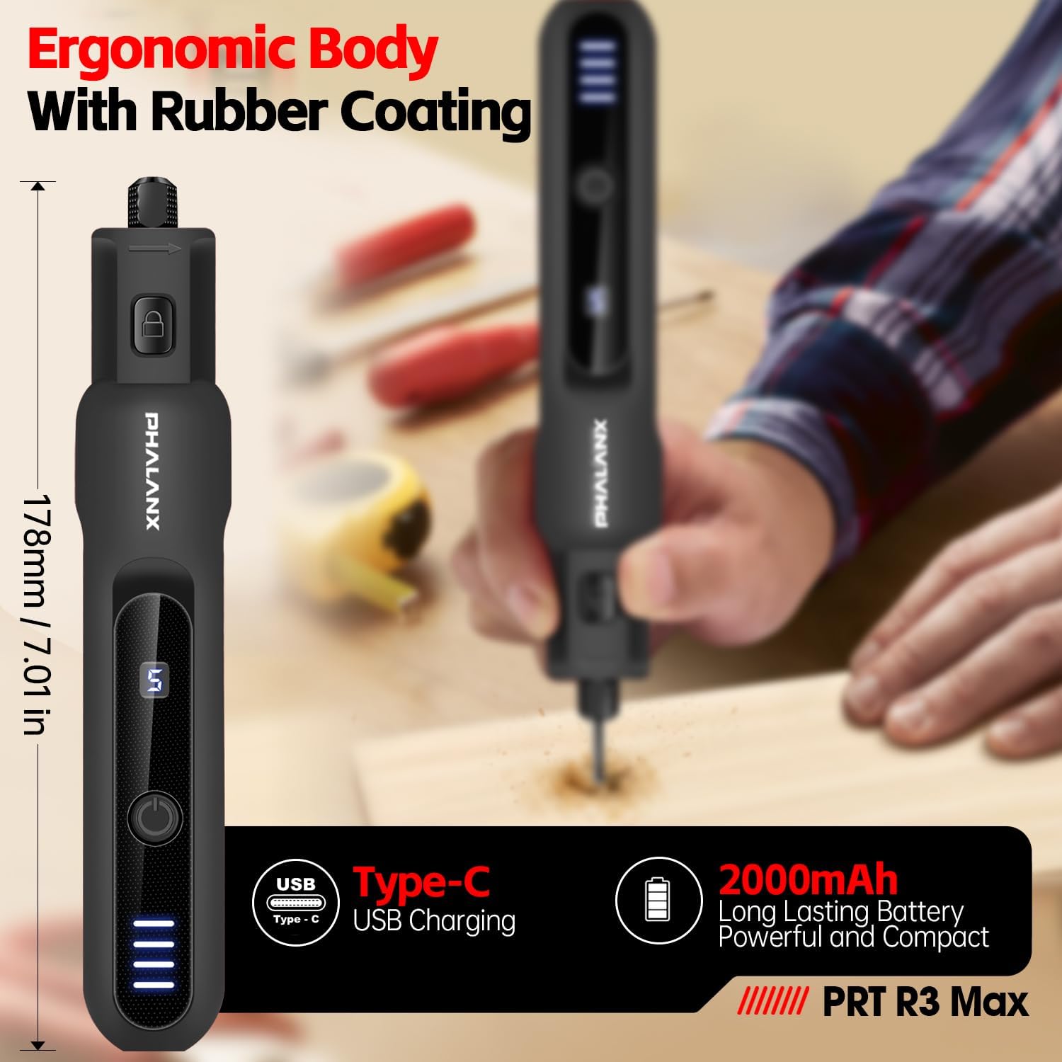 Cordless Rotary Tool Kit 20000RPM 70pc LED Light 5 Speed 3.7V 5 Cordless Rotary Tool Kit 20000RPM 70pc LED Light 5 Speed 3.7V - Image 5