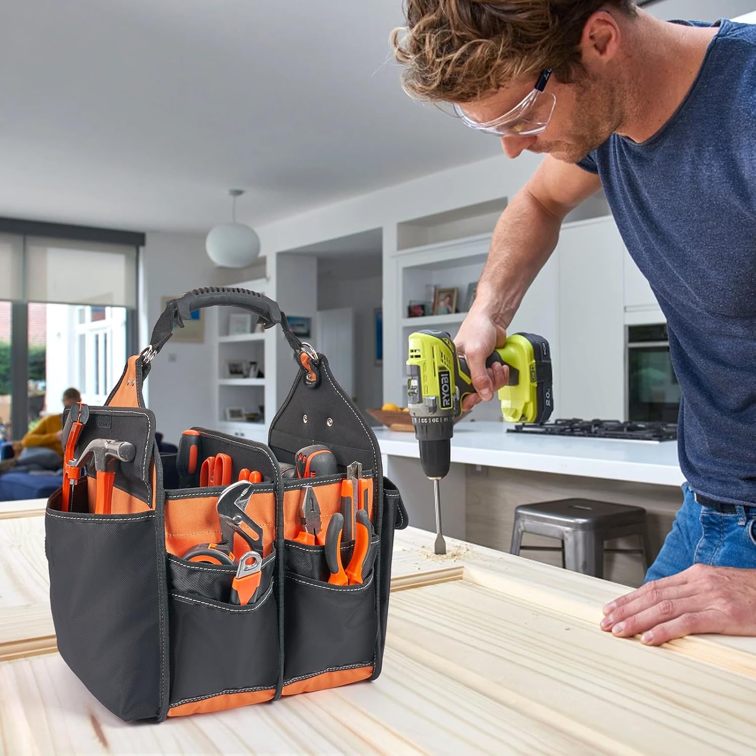 12" Tool Bag with 21 Pockets and Shoulder Strap for Men 7 12" Tool Bag with 21 Pockets and Shoulder Strap for Men - Image 7