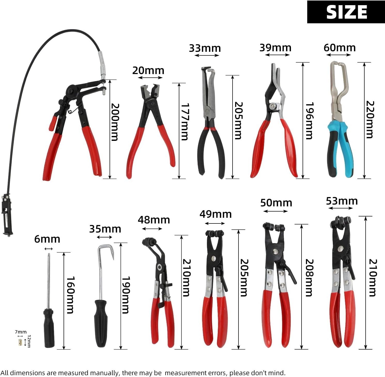 DPTOOL 15pc Hose Clamp Pliers Set Automotive Coolant Radiator Tool Kit 6 DPTOOL 15pc Hose Clamp Pliers Set Automotive Coolant Radiator Tool Kit - Image 6