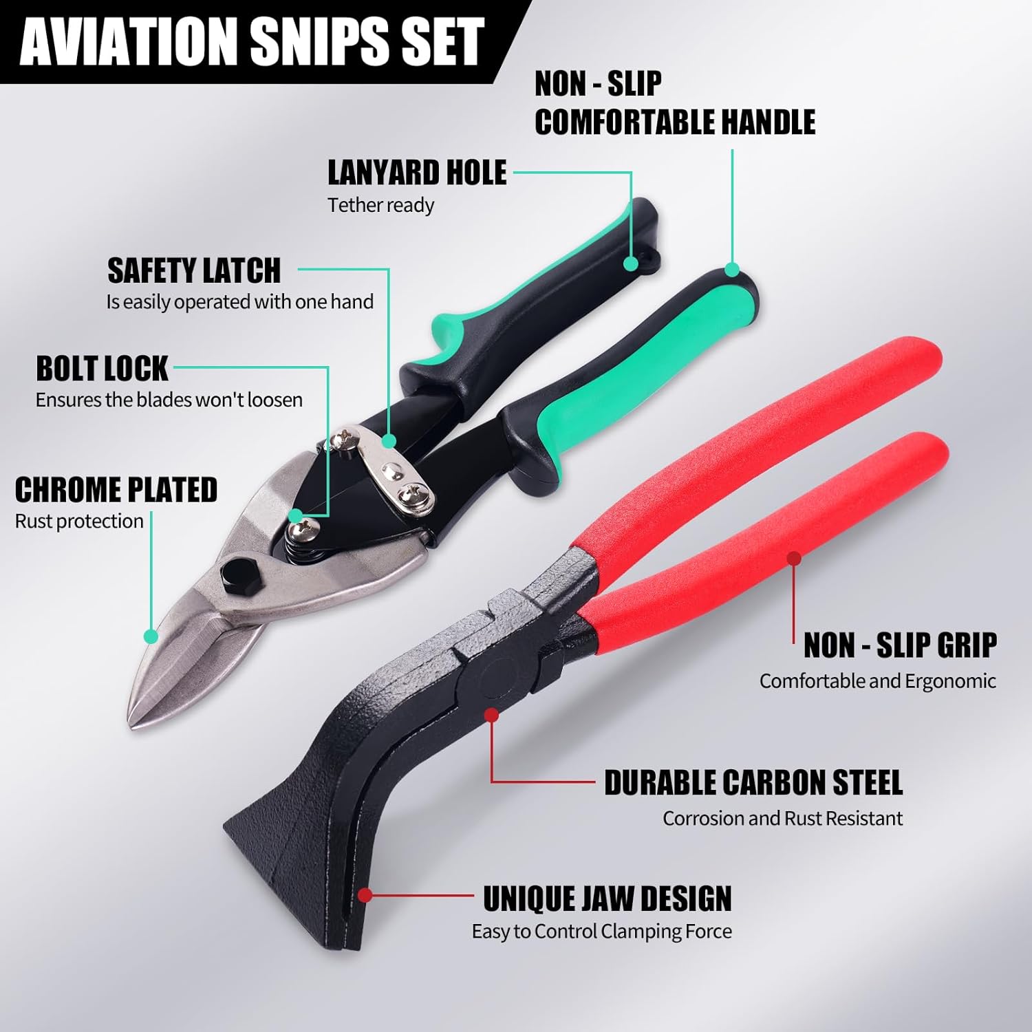 6PC Sheet Metal Tool Set Hand Seamers Aviation Snips HVAC Roofing 2 6PC Sheet Metal Tool Set Hand Seamers Aviation Snips HVAC Roofing - Image 2