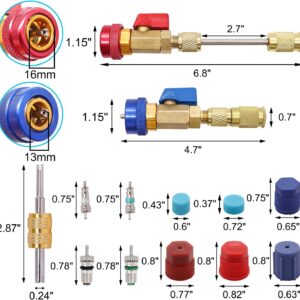 TWTADE R134A AC Valve Core Remover Tool Kit with Schrader Caps
