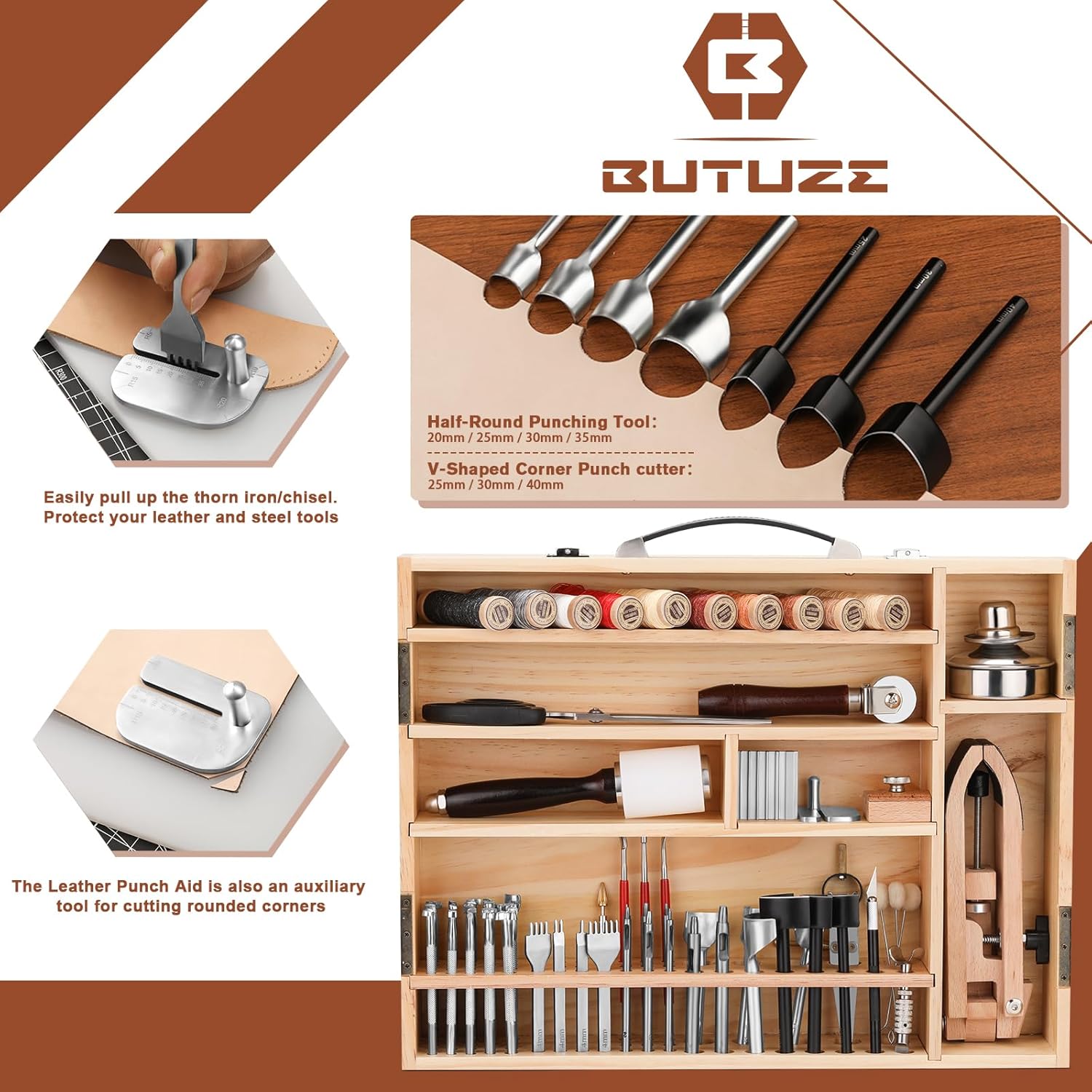 BUTUZE Professional Leather Working Kit - Complete Tooling Set 5 BUTUZE Professional Leather Working Kit - Complete Tooling Set - Image 5