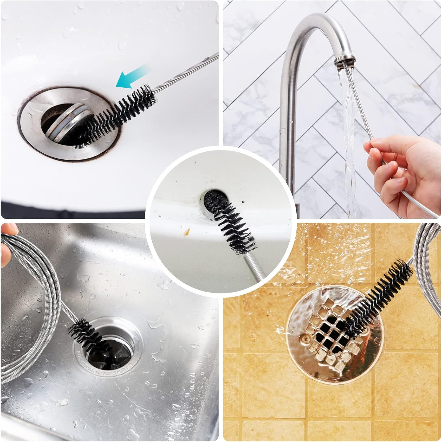 Flexible Drain Pipe Cleaning Brush for Hoses and Tubes Black 5 Flexible Drain Pipe Cleaning Brush for Hoses and Tubes Black - Image 5
