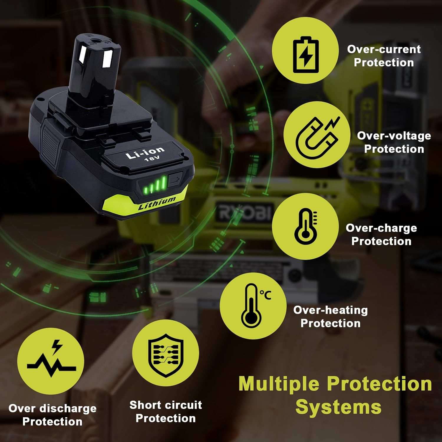 Versatile 18V Battery Replacement: Power Your Ryobi Tools! 5 Versatile 18V Battery Replacement: Power Your Ryobi Tools! - Image 5