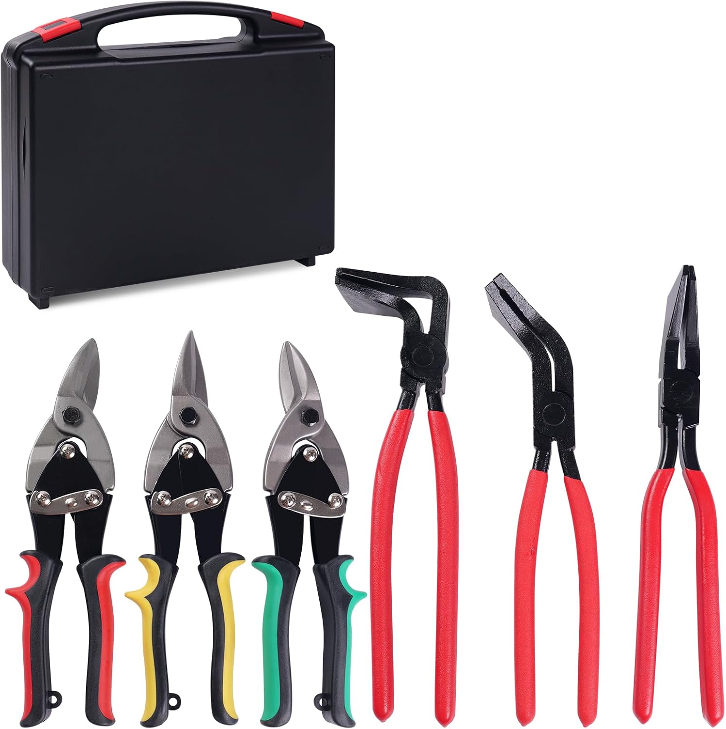6PC Sheet Metal Tool Set Hand Seamers Aviation Snips HVAC Roofing 1 hvac tools sheet metal cutter