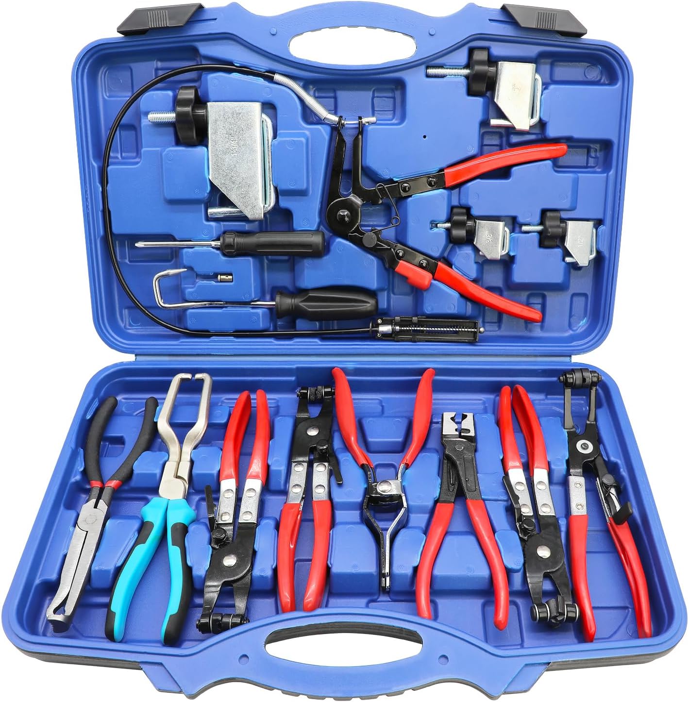 DPTOOL 15pc Hose Clamp Pliers Set Automotive Coolant Radiator Tool Kit 1 hvac tools pliers