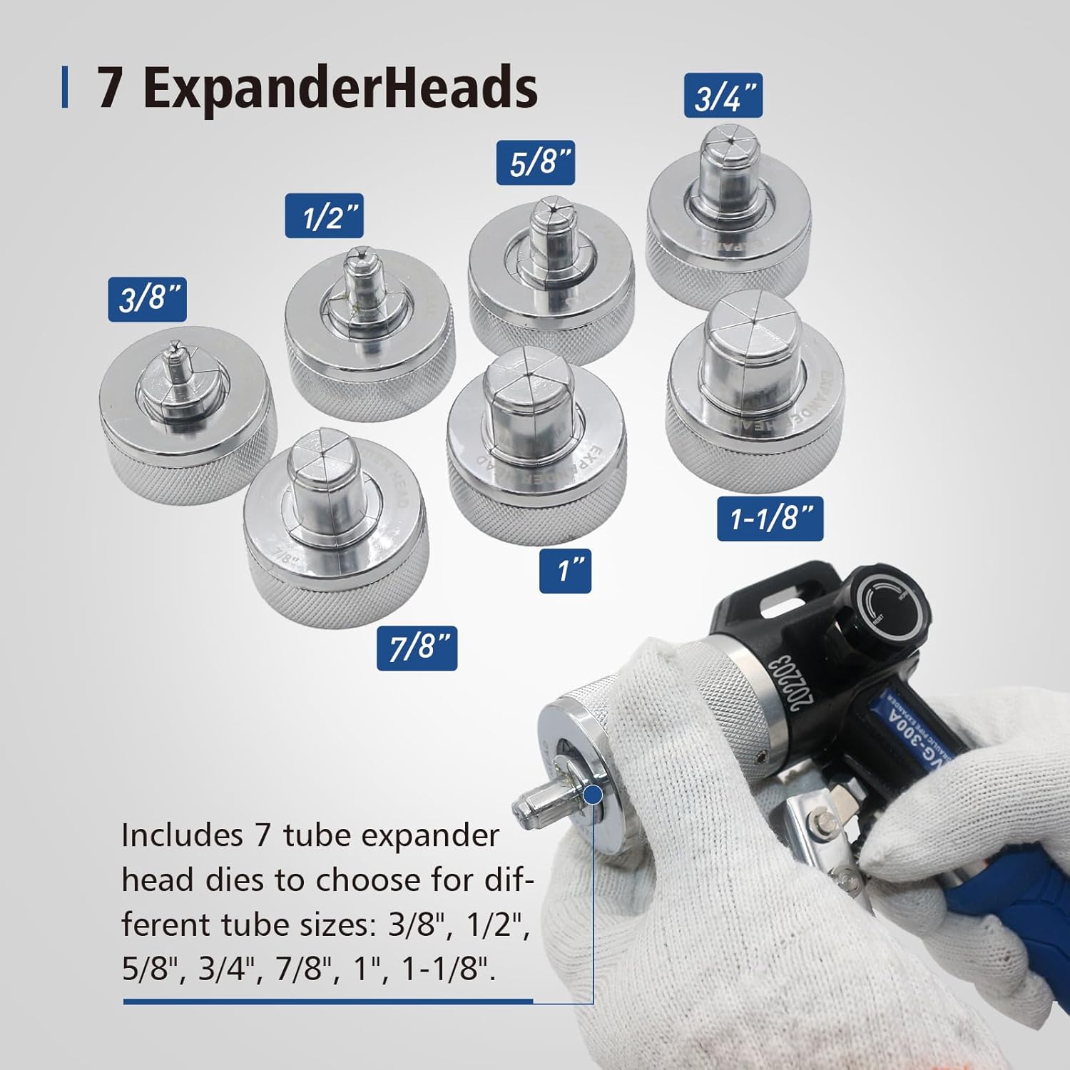 BANCHEE Hydraulic Tube Expander Kit 3/8-1 1/8 Inch 7 Head Swaging Tool 5 BANCHEE Hydraulic Tube Expander Kit 3/8-1 1/8 Inch 7 Head Swaging Tool - Image 5