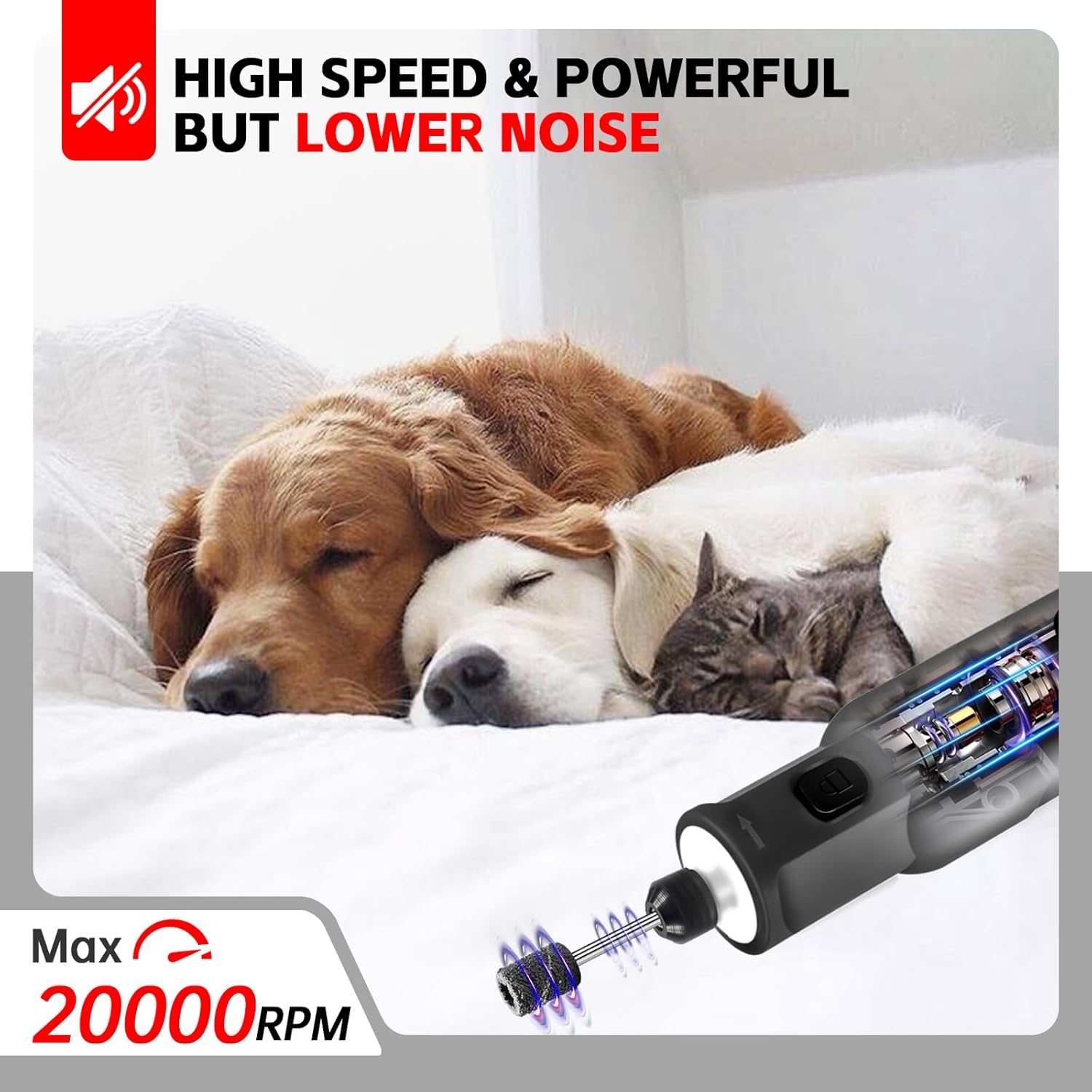 Cordless Rotary Tool Kit 20000RPM 70pc LED Light 5 Speed 3.7V 6 Cordless Rotary Tool Kit 20000RPM 70pc LED Light 5 Speed 3.7V - Image 6