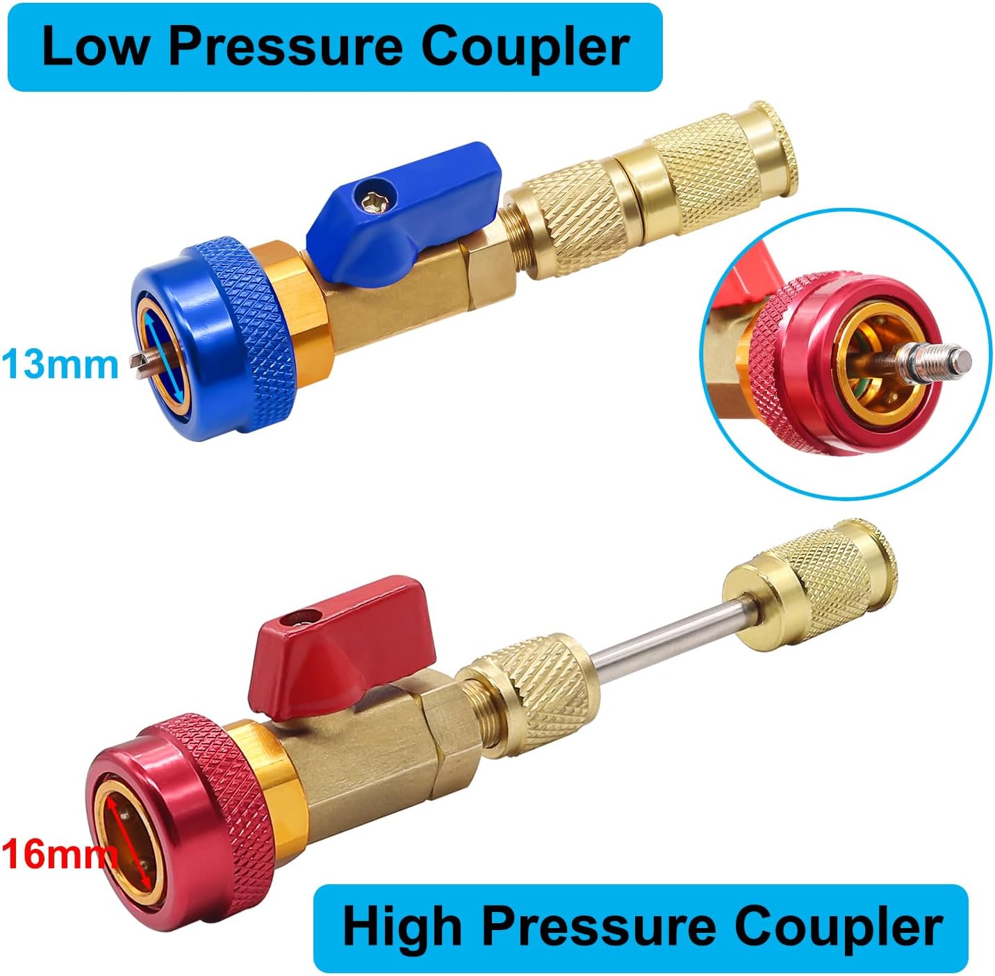 TWTADE R134A AC Valve Core Remover Tool Kit with Schrader Caps 5 TWTADE R134A AC Valve Core Remover Tool Kit with Schrader Caps - Image 5