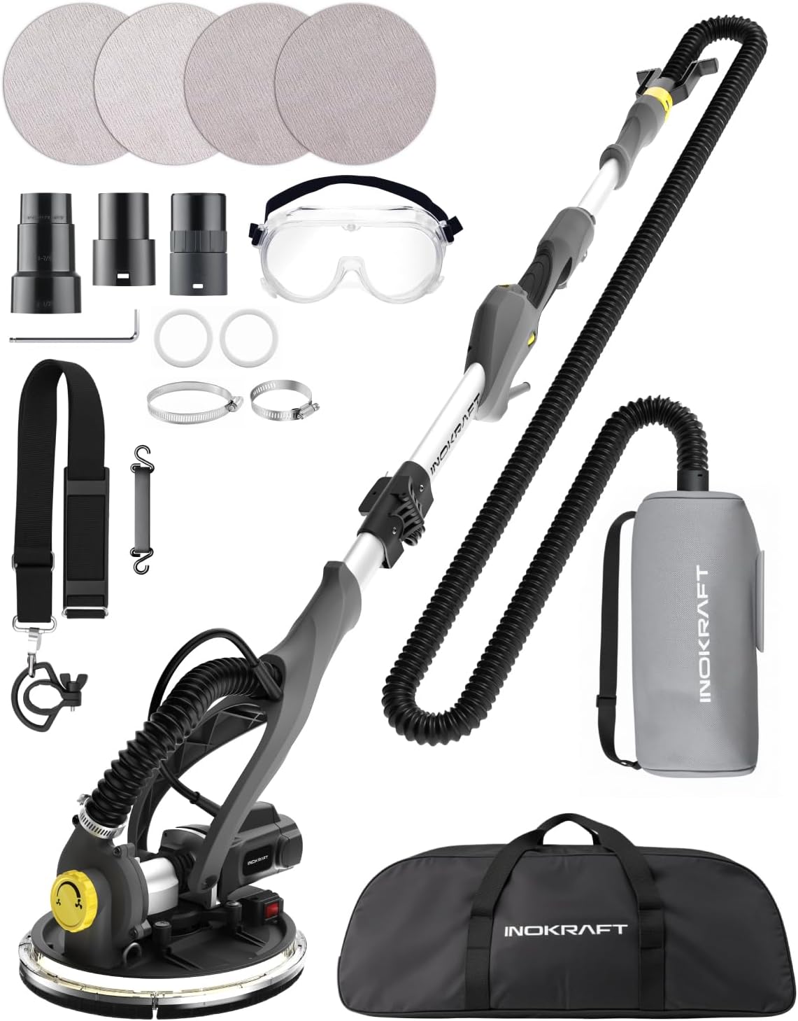 820W Drywall Sander with Vacuum LED Light ETL Certified Tool Kit 1 sander tool electric