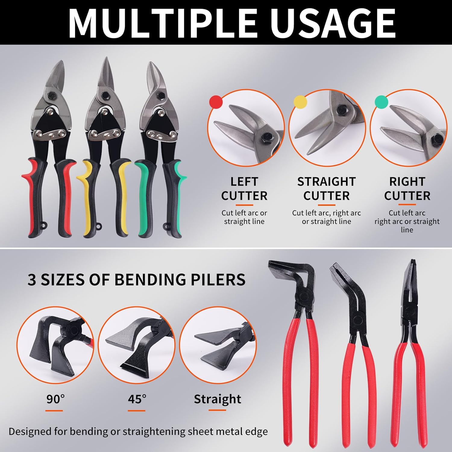 6PC Sheet Metal Tool Set Hand Seamers Aviation Snips HVAC Roofing 4 6PC Sheet Metal Tool Set Hand Seamers Aviation Snips HVAC Roofing - Image 4