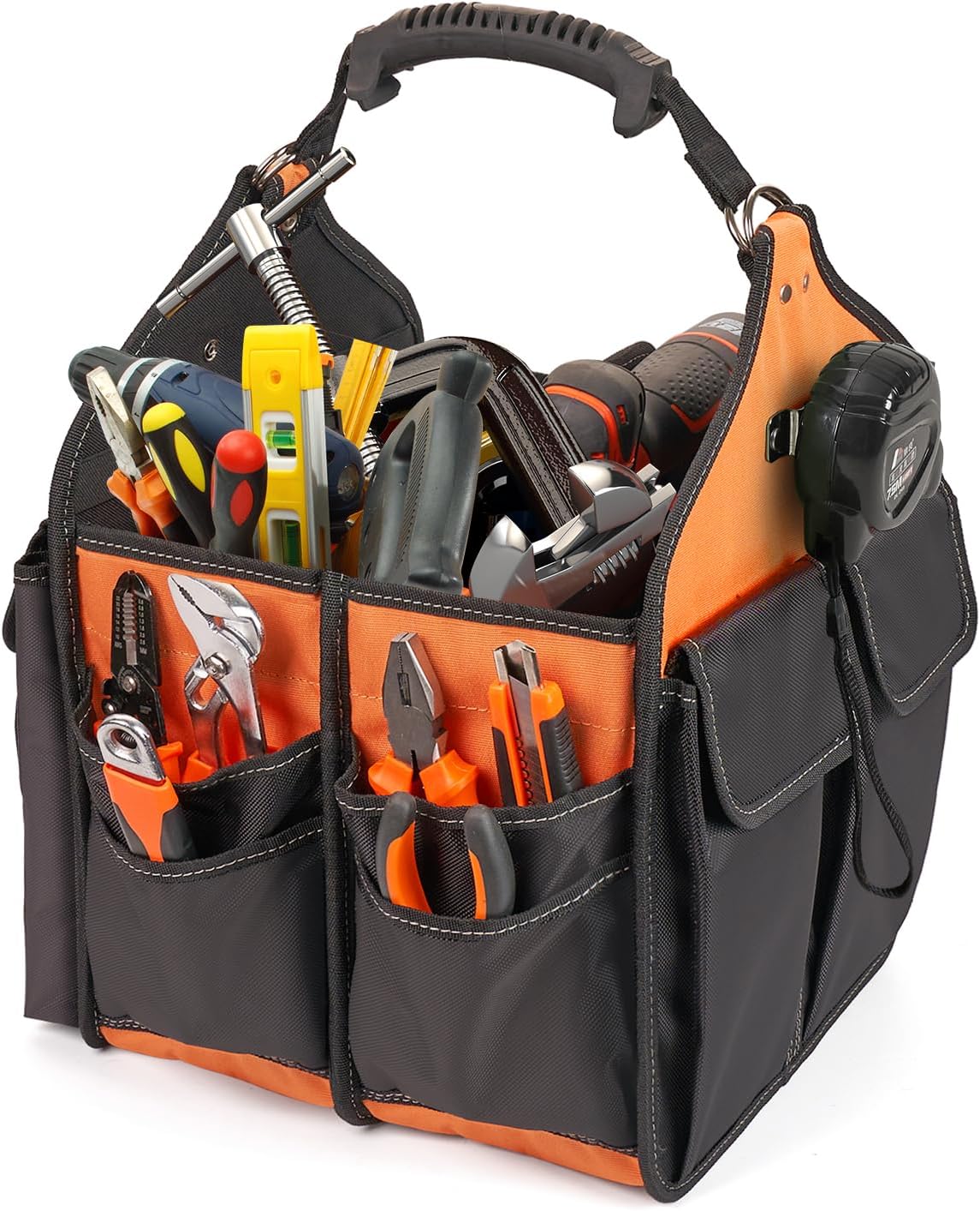 12" Tool Bag with 21 Pockets and Shoulder Strap for Men 1 hvac tools for men