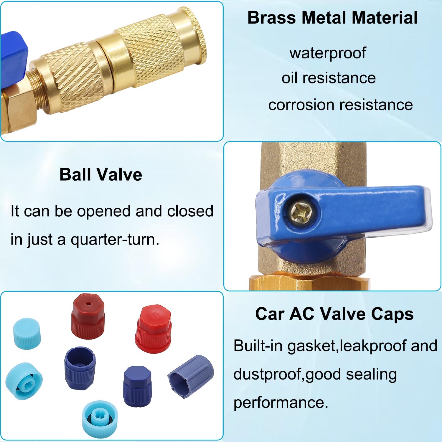 TWTADE R134A AC Valve Core Remover Tool Kit with Schrader Caps 4 TWTADE R134A AC Valve Core Remover Tool Kit with Schrader Caps - Image 4