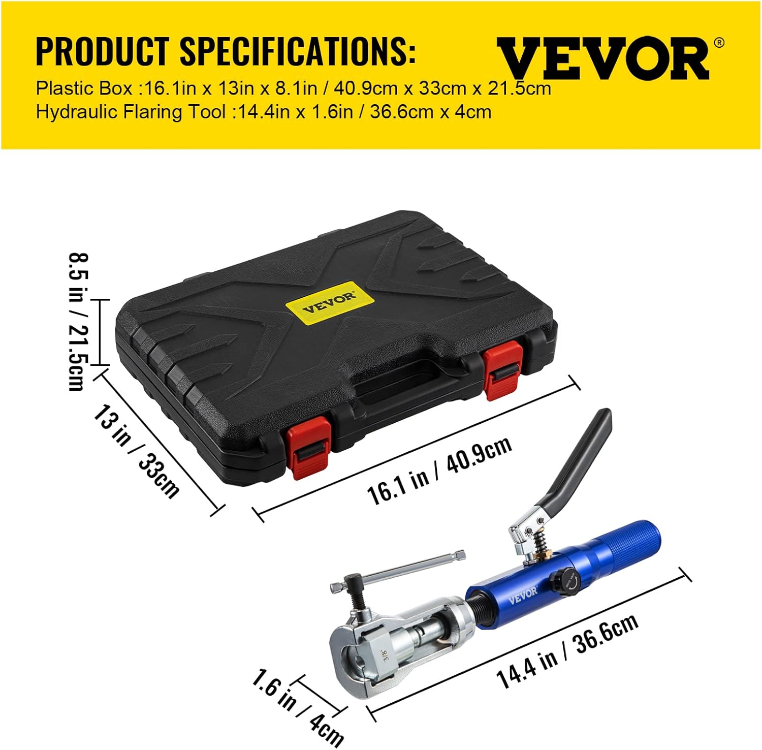 VEVOR 32PC Hydraulic Brake Flaring Tool Kit 3/16-1/2 Copper Tube 7 VEVOR 32PC Hydraulic Brake Flaring Tool Kit 3/16-1/2 Copper Tube - Image 7
