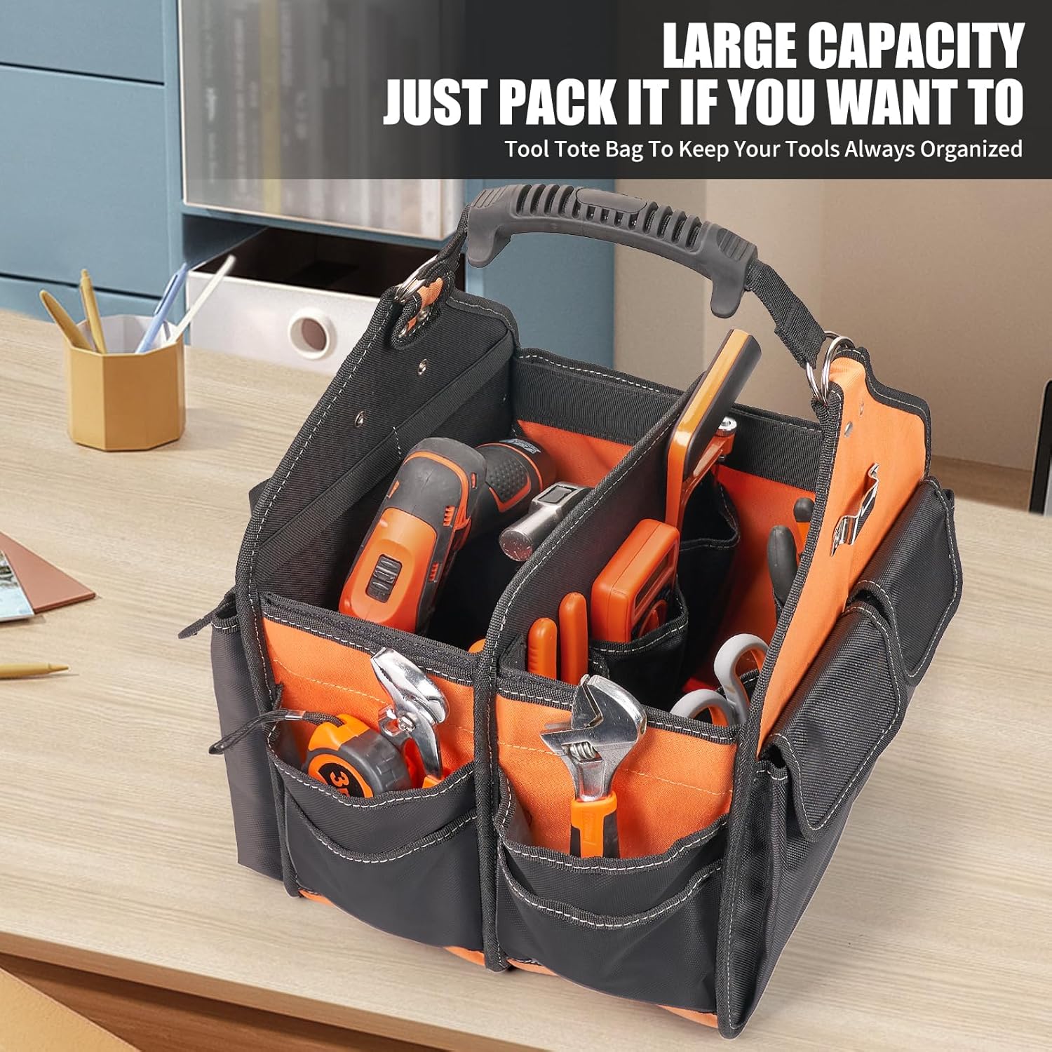 12" Tool Bag with 21 Pockets and Shoulder Strap for Men 5 12" Tool Bag with 21 Pockets and Shoulder Strap for Men - Image 5