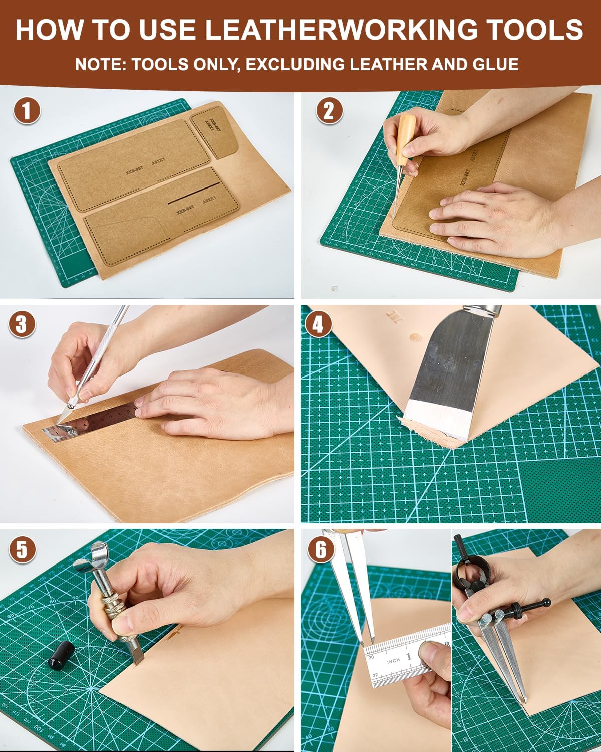 Vorhixa Leather Tool Kit - Craft Stamping Sewing Set for Beginners 4 Vorhixa Leather Tool Kit - Craft Stamping Sewing Set for Beginners - Image 4