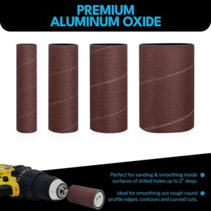 16pc Sanding Drum Set for Drill – 2″ Long Sleeves 1/4″ Shank