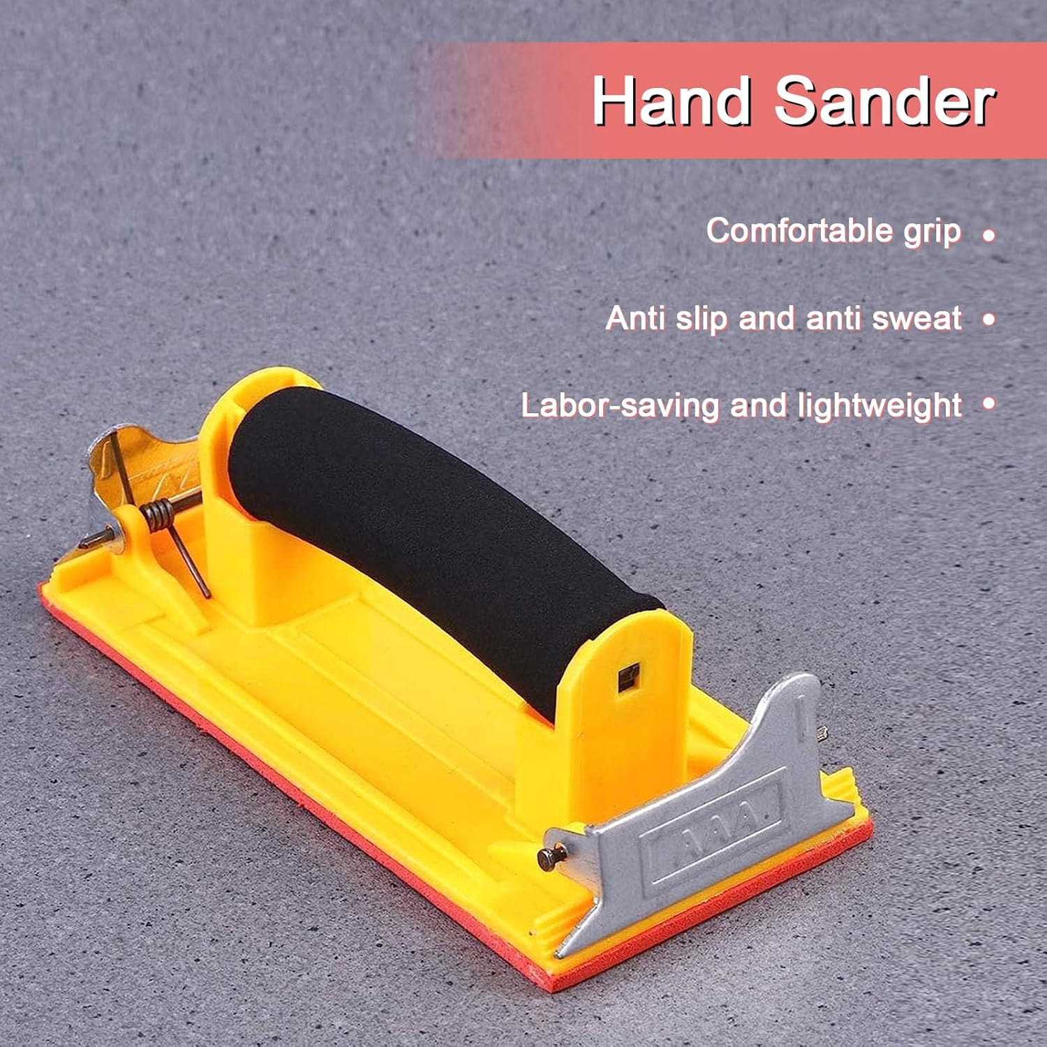 Ergonomic Hand Sander Block with Sponge Grip for Wood Metal Drywall 4 Ergonomic Hand Sander Block with Sponge Grip for Wood Metal Drywall - Image 4