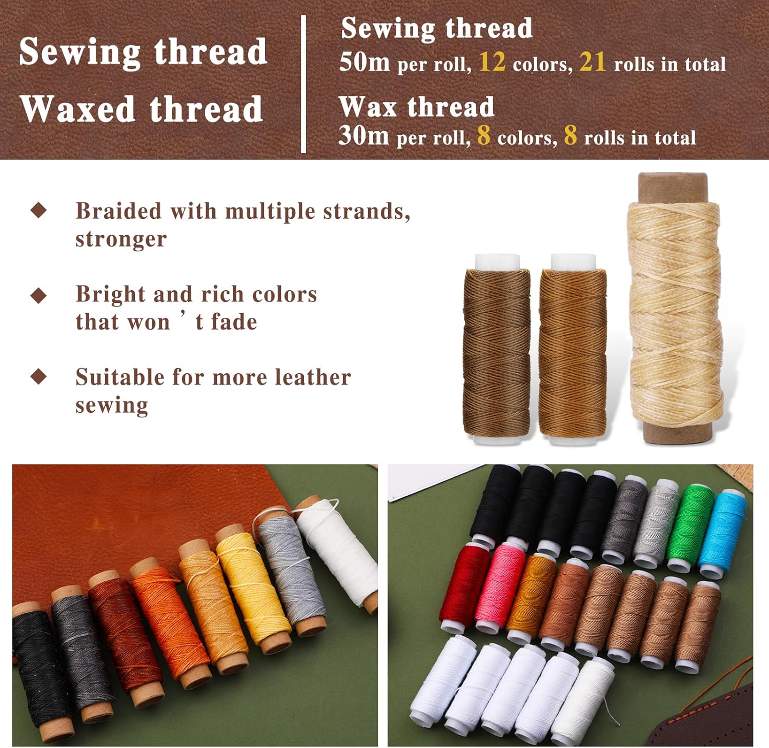 BUTUZE Leather Craft Tool Kit for Beginners with Manual Roll Bag 5 BUTUZE Leather Craft Tool Kit for Beginners with Manual Roll Bag - Image 5