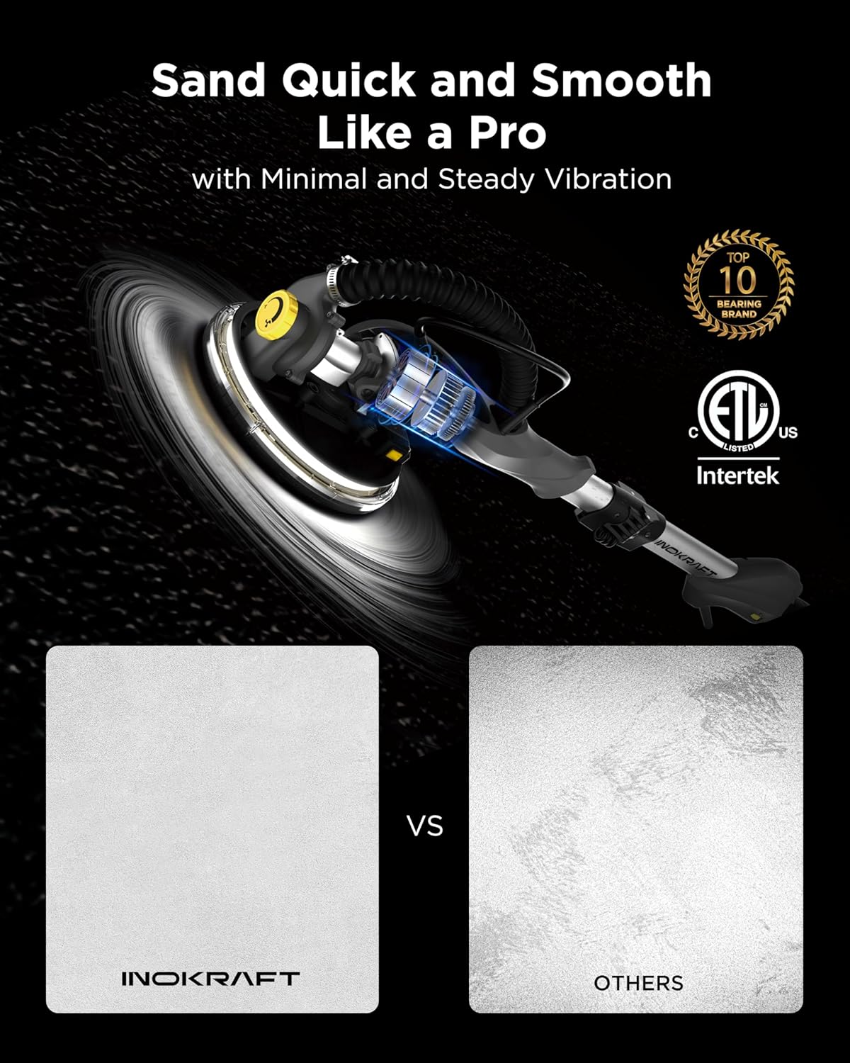 820W Drywall Sander with Vacuum LED Light ETL Certified Tool Kit 3 820W Drywall Sander with Vacuum LED Light ETL Certified Tool Kit - Image 3