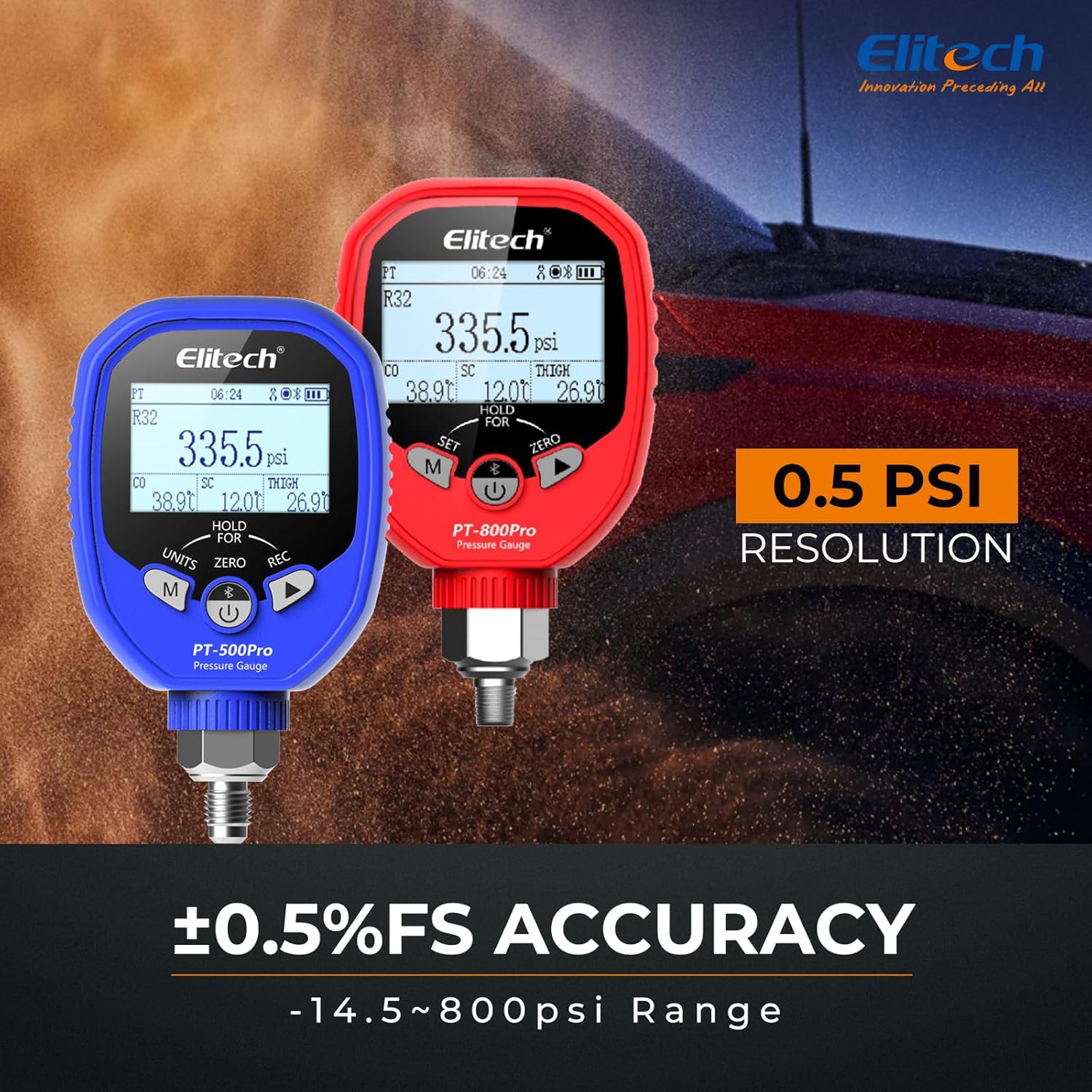 Elitech Wireless HVAC Manifold Gauge Set Auto Superheat Subcooling 2 Elitech Wireless HVAC Manifold Gauge Set Auto Superheat Subcooling - Image 2