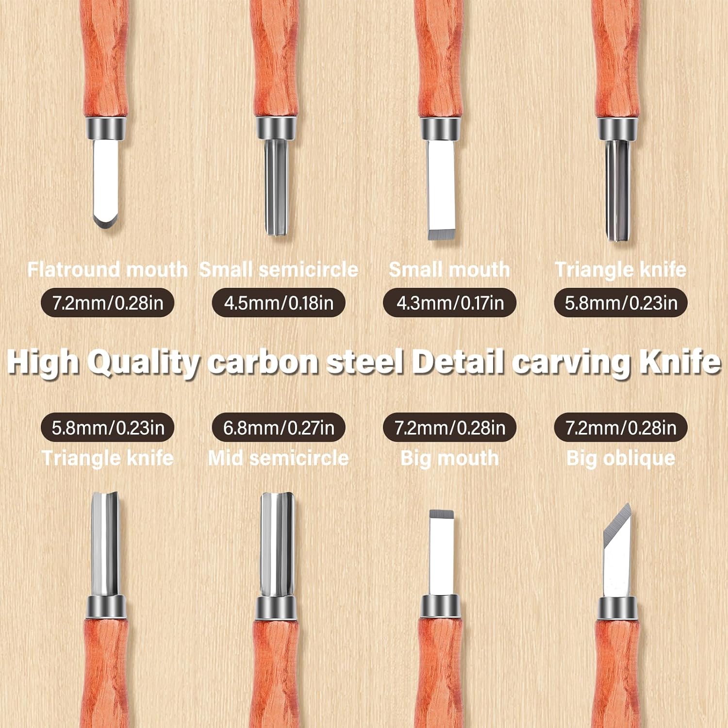 IMYMEE Wood Carving Kit 12pc Tools Set with Leather Case for Adults 3 IMYMEE Wood Carving Kit 12pc Tools Set with Leather Case for Adults - Image 3