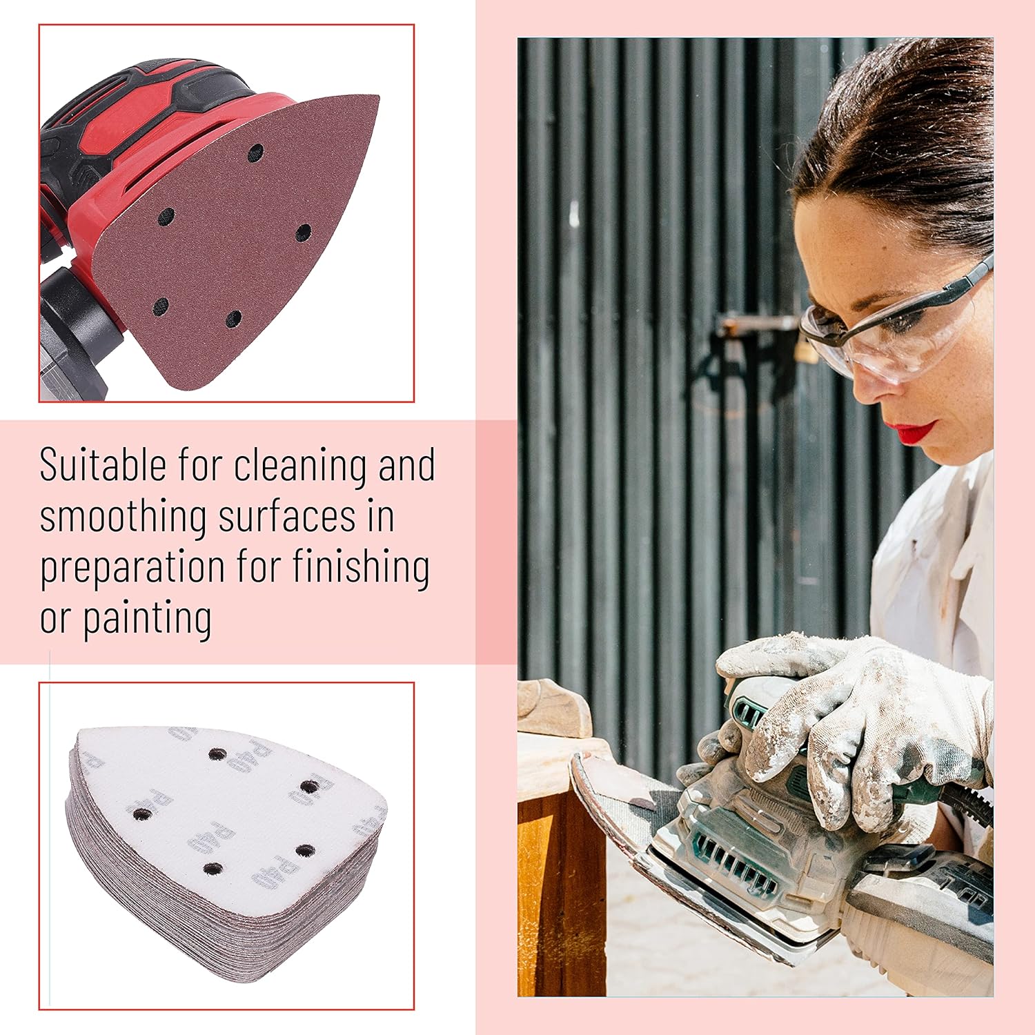 Bates Mouse Detail Sander Pads 30pc 5 Grits Palm Sandpaper Set 6 Bates Mouse Detail Sander Pads 30pc 5 Grits Palm Sandpaper Set - Image 6