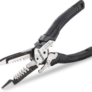 HURRICANE 6-in-1 Wire Stripper, Crimping Tool, Wire Cutter Stripping Tool, Multifunctional Electrical Pliers for Cable Stripper, Wire Crimper(8-18 AWG Solid, 10-20 AWG Stranded)