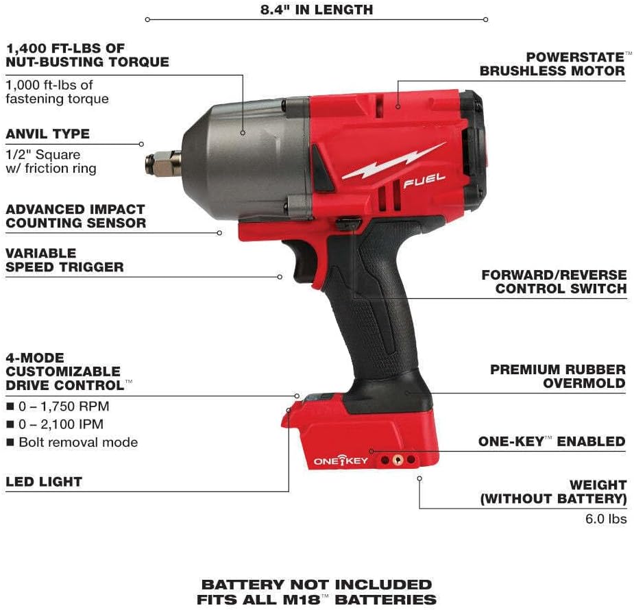 Milwaukee M18 FUEL 3/4 In High Torque Impact Wrench 2864-20 2 Milwaukee M18 FUEL 3/4 In High Torque Impact Wrench 2864-20 - Image 2