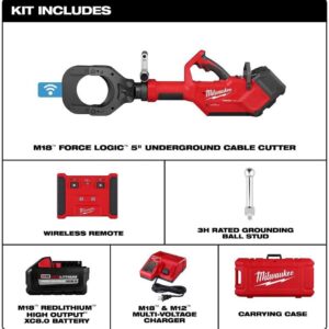Milwaukee M18 FORCE LOGIC 5 Inch Underground Cable Cutter with Wireless Remote