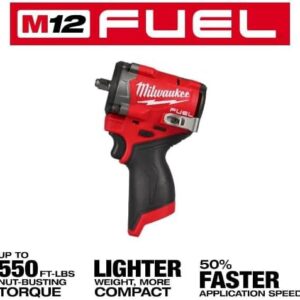 Milwaukee M12 FUEL Stubby 3/8″ Impact Wrench Kit with Cart