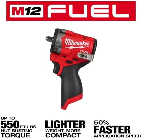 Milwaukee M12 FUEL Stubby 3/8" Impact Wrench Kit with Cart 2 Milwaukee M12 FUEL Stubby 3/8" Impact Wrench Kit with Cart - Image 2