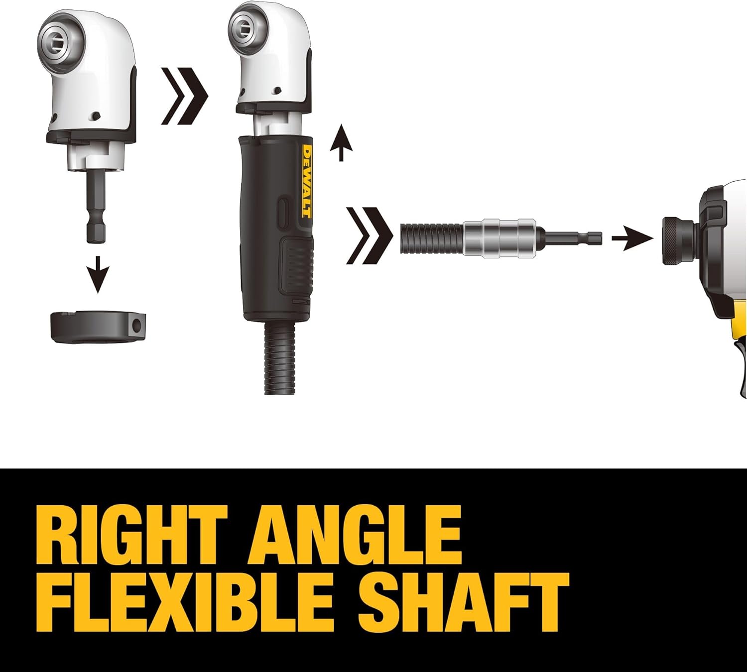 DEWALT 90 Degree Right Angle Drill Attachment 12in Flexible Shaft 6 DEWALT 90 Degree Right Angle Drill Attachment 12in Flexible Shaft - Image 6