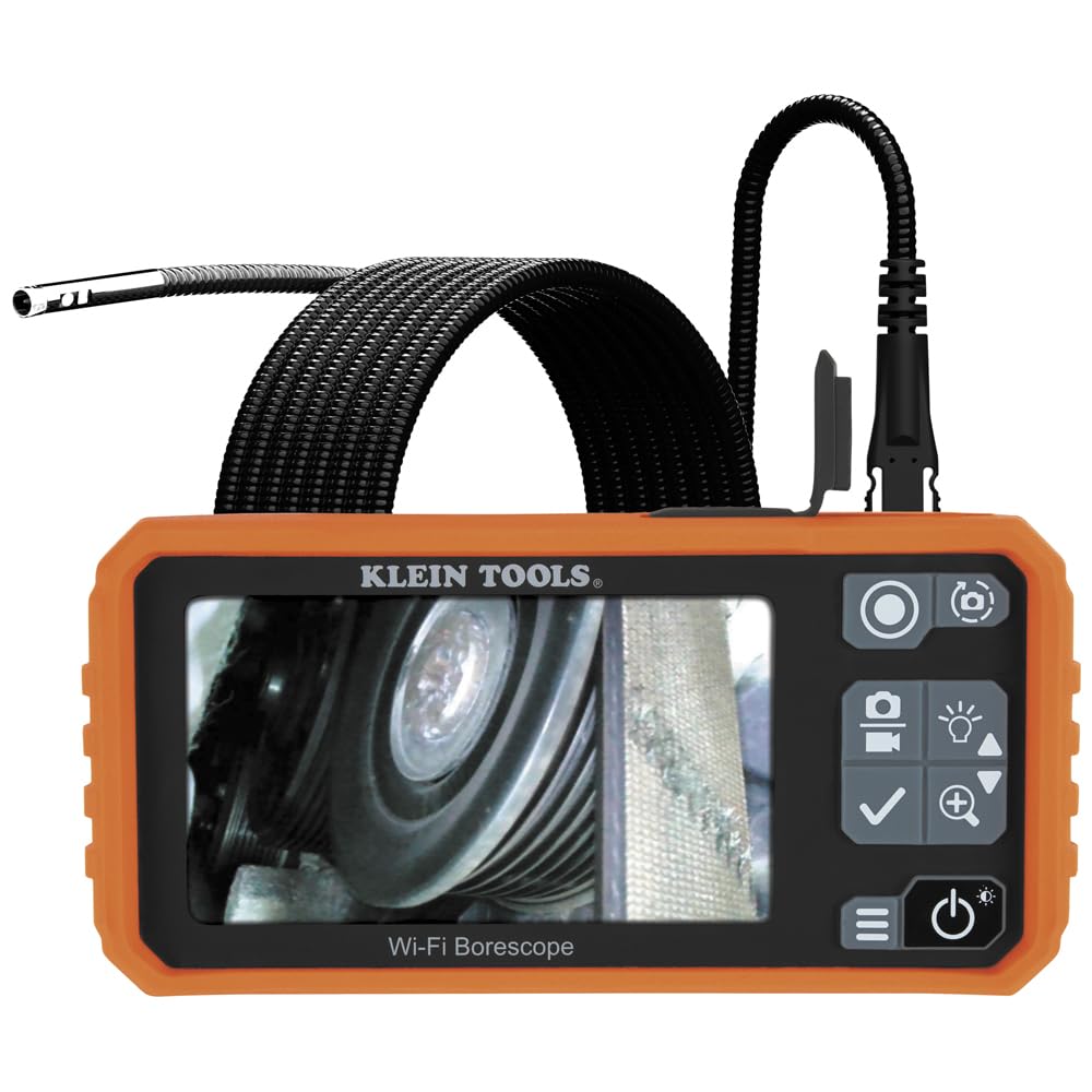 Klein Tools WiFi Borescope Dual Camera 9.8ft Waterproof Inspection Snake 1 hvac tools klein