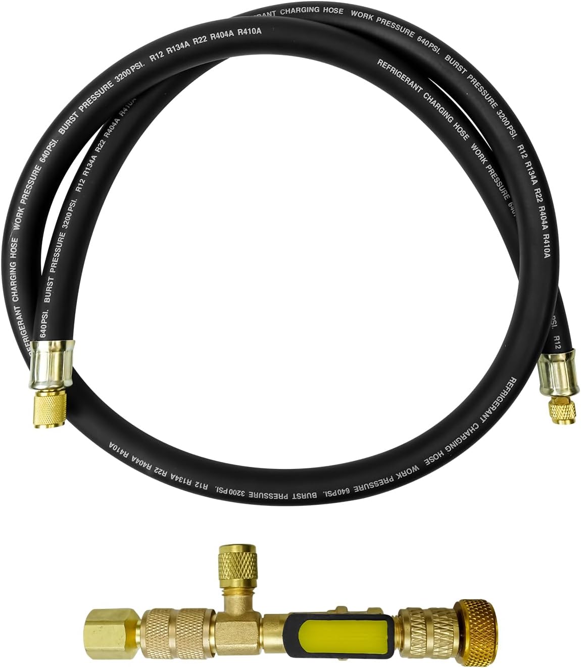 6FT HVAC Vacuum Hose Kit R410A 1/2" Refrigerant Evacuation Tool 1 hvac tools vacuum hose