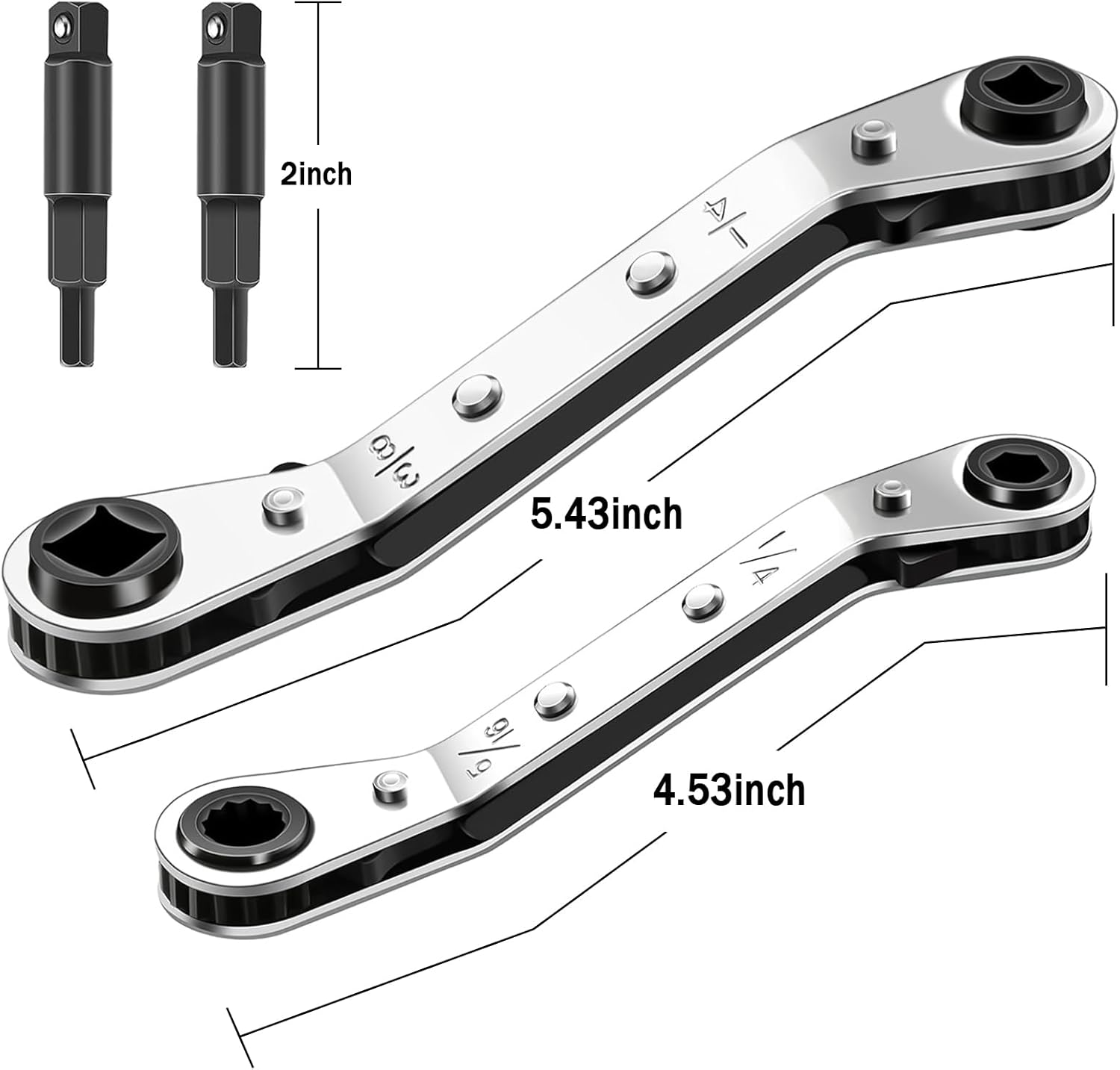 HVAC Ratchet Wrench Set 4in1 AC Valve Tool Kit Refrigeration Repair 3 HVAC Ratchet Wrench Set 4in1 AC Valve Tool Kit Refrigeration Repair - Image 3