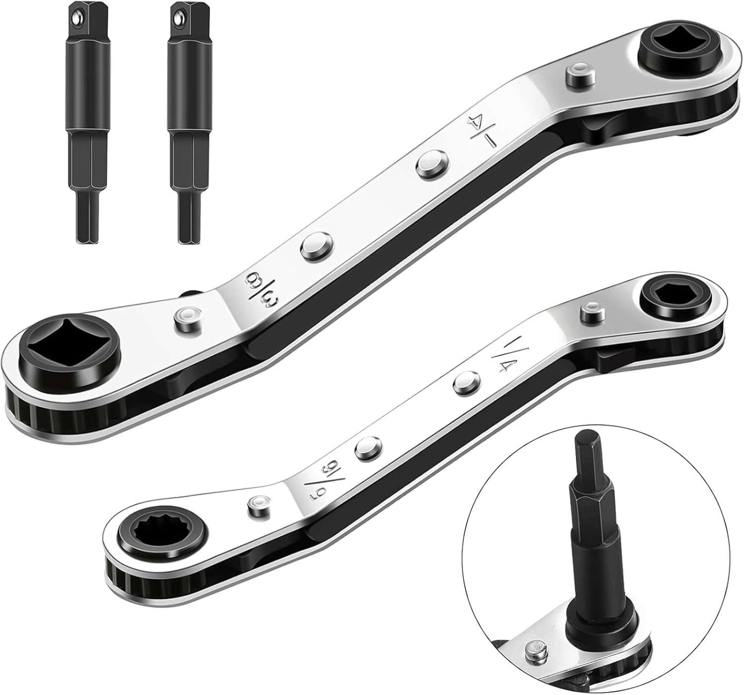 HVAC Ratchet Wrench Set 4in1 AC Valve Tool Kit Refrigeration Repair 6 HVAC Ratchet Wrench Set 4in1 AC Valve Tool Kit Refrigeration Repair - Image 6
