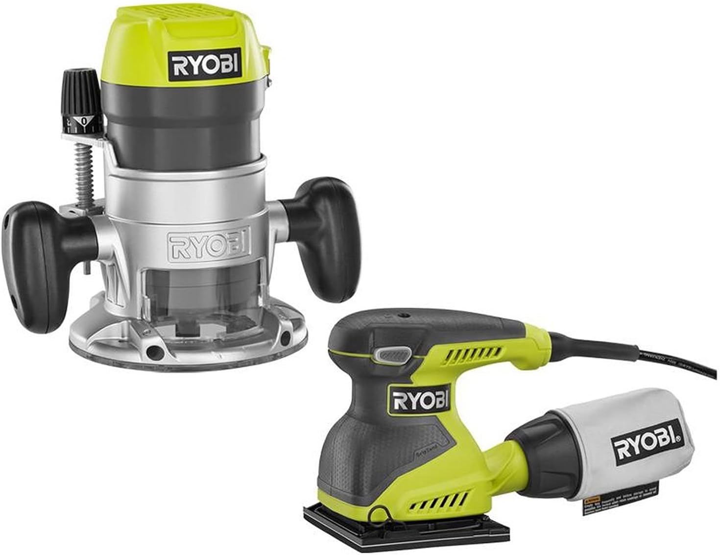 RYOBI Router 8.5A 1.5HP and Sheet Sander Combo Kit 2-Tool Set 1 sander tool ryobi
