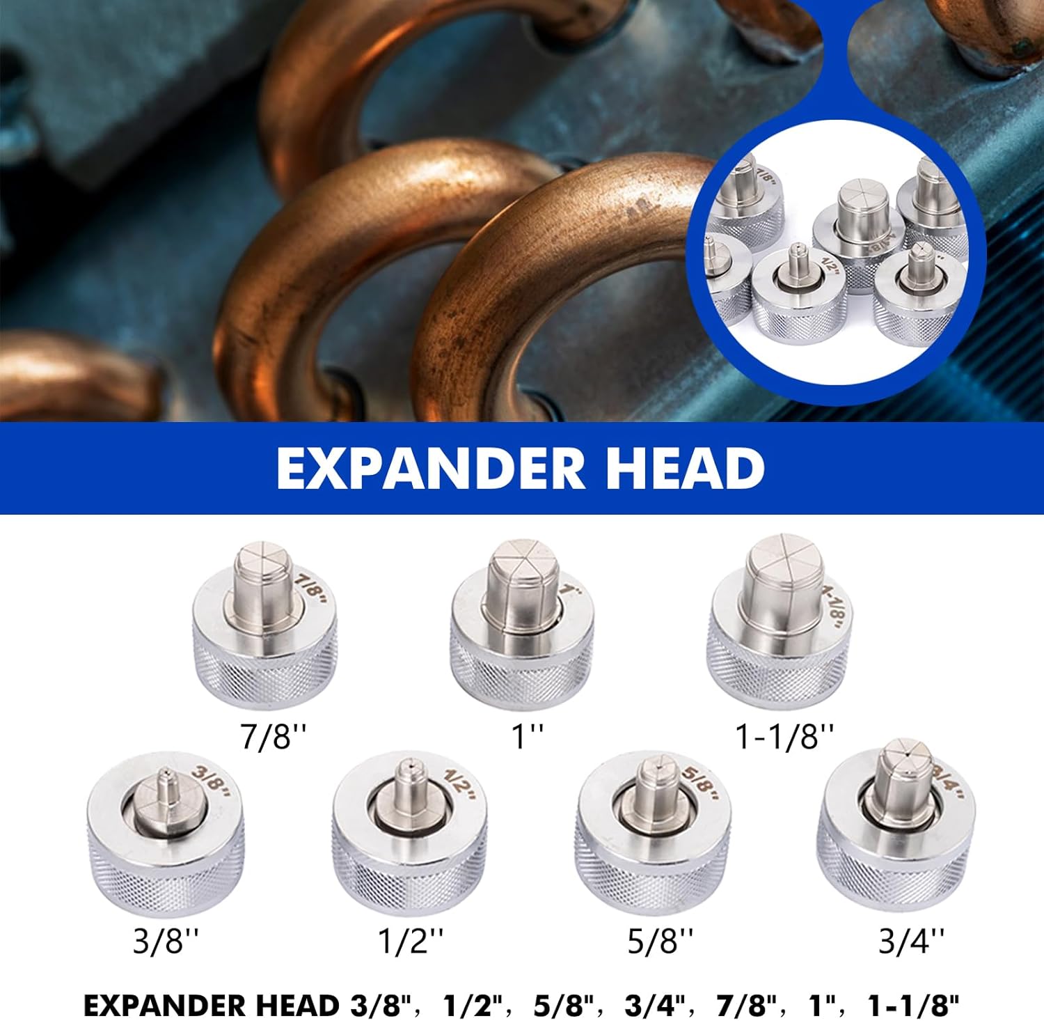 HVAC Hydraulic Swaging Tool Kit with 7 Heads & Tube Cutter Set 3 HVAC Hydraulic Swaging Tool Kit with 7 Heads & Tube Cutter Set - Image 3