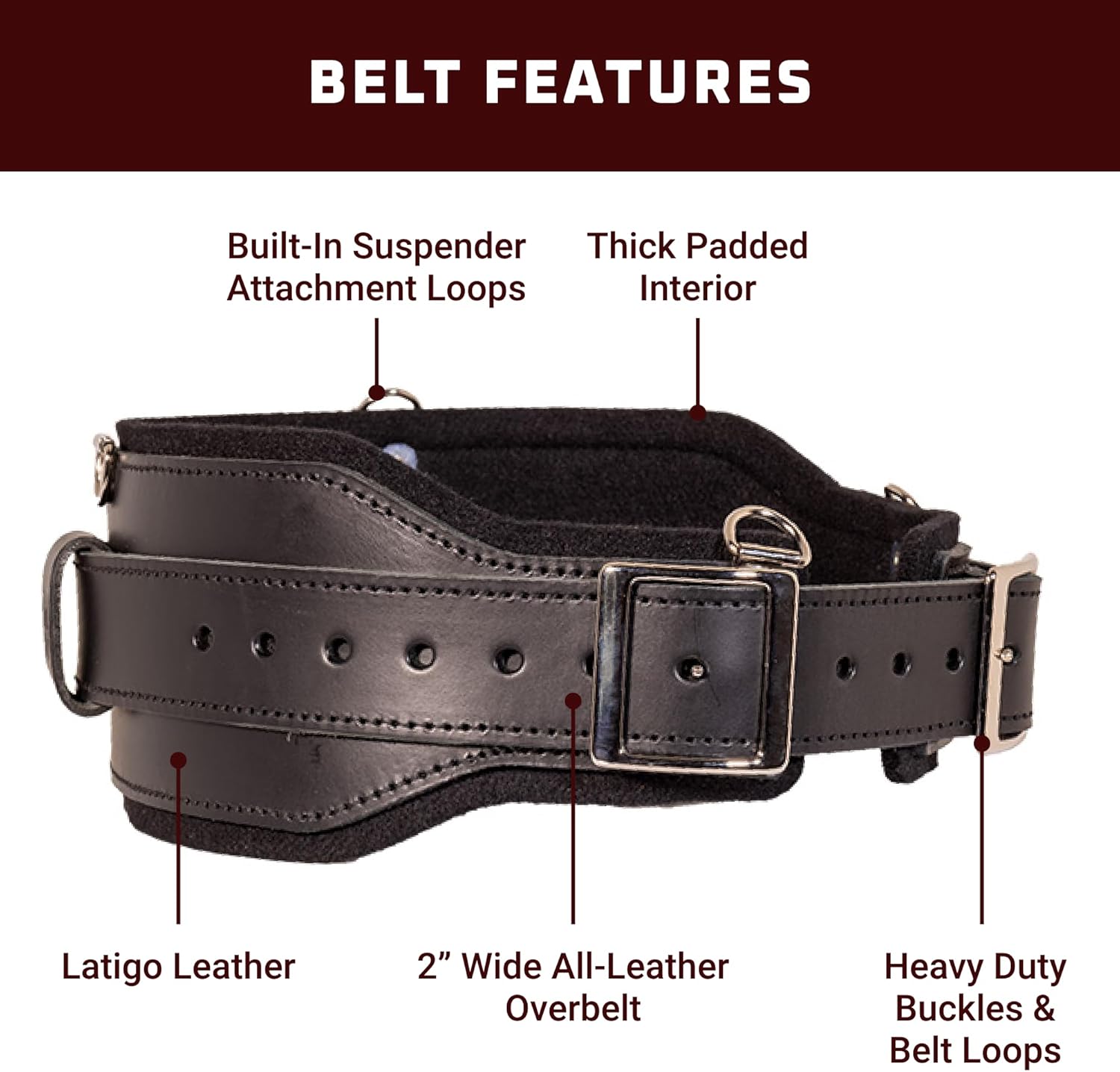 Occidental Leather 5" Work Belt Large Black USA Made Support System 3 Occidental Leather 5" Work Belt Large Black USA Made Support System - Image 3
